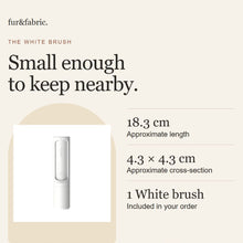 Size guide: approximately 18.3 × 4.3 × 4.3 cm; one White brush included.